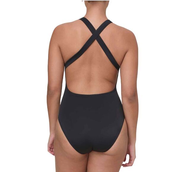Andie The Tulum One Piece Black Swimsuit Size Medium Crisscross Back - Picture 2 of 7